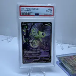 2021 POKEMON SWORD & SHIELD FUSION STRIKE #245 FULL ART/CELEBI V PSA 10 - Image 1