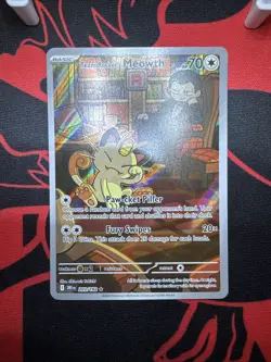 Pokemon Team Rocket's Meowth Sv10: Destined Rivals 203/182 Illustration Rare Ho… - Image 1