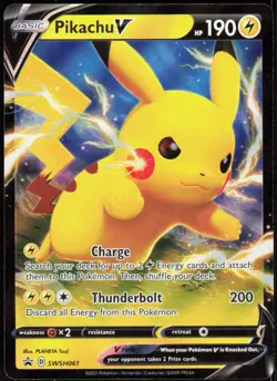 Pikachu V SWSH061 Holo Promo Sword & Shield Promo Pokemon Holo Near Mint - Image 1