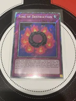 Yugioh 1x Ring of Destruction RA04-EN119 Platinum Secret Rare 1st Ed NM - Image 1