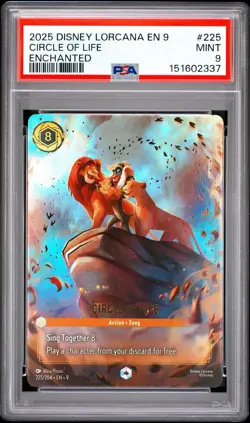 2025 DISNEY LORCANA EN 9-FABLED ENCHANTED #225 CIRCLE OF LIFE PSA 9 - Image 1
