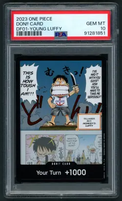 PSA 10 DON!! Card DF01 Young Luffy Devil Fruits Collection English - Image 1