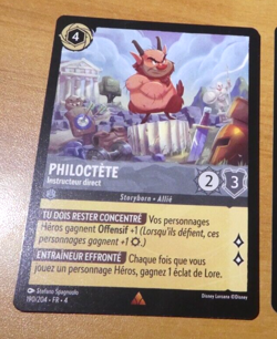LORCANA TRADING CARD DISNEY CHAPITRE 4 CARTE PHILOCTETE 190/204 RARE FR NM - Image 1