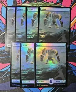 7x Island (280) x7 NM Foil Borderless MTG The Brothers War BRO Unplayed Magic - Image 1