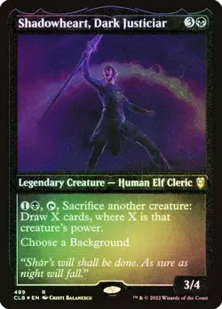 NM Etched Foil Shadowheart, Dark Justiciar, MTG, Baldur's Gate, Magic, 499 - Image 1