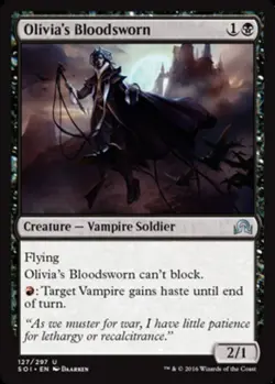 MTG Olivia's Bloodsworn - Foil, Shadows Over Innistrad, Moderately Played, Engli - Image 1