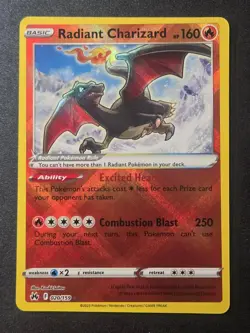Radiant Charizard 020/159 NM Crown Zenith Radiant Rare Pokemon - Image 1