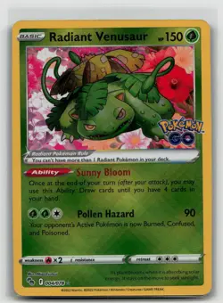 Radiant Venusaur 004/078 Pokemon GO Holo - NM - A - Image 1