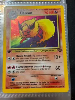 1995 Holo Flareon First Edition Pokemon Card- Near mint Ungraded - Image 1