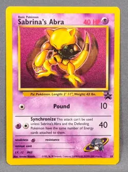 MP+ Sabrina's Abra 19 Wizards Black Star Promos Pokemon 1999 Atsuko Nishida - Image 1