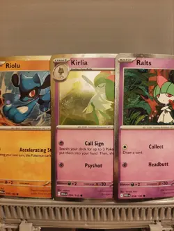 Pokemon Kirlia, Ralts & Riolu Mega Evolution Cosmo Holo Promo Lunchbox Tin Set - Image 1