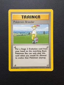 Pokemon Breeder 76/102 Rare Base Set Unlimited Pokemon LP/MP - Image 1
