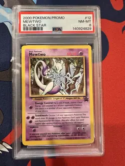 Pokemon Mewtwo Wotc Black Star Promo Holo 12/53 (2000) English PSA 8 - Image 1