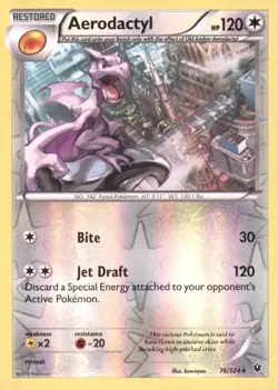 AERODACTYL 76/124 RARE FATES COLLIDE POKEMON REVERSE HOLO NEAR MINT - Image 1