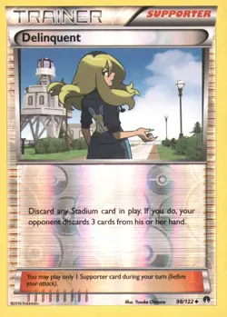 DELINQUENT 98/122 UNCOMMON BREAKPOINT POKEMON REVERSE HOLO NEAR MINT - Image 1