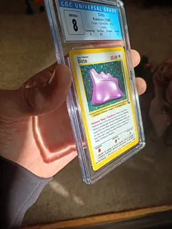 CGC 8 Ditto Pokemon Fossil Unlimited Holo 3/62 - Image 2