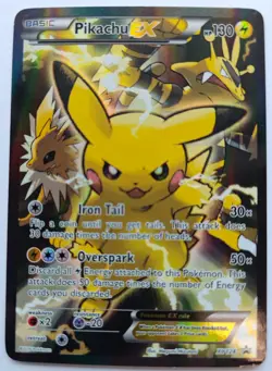 Pokemon Pikachu EX XY124 Black Star Promo Holo Full Art - Image 1