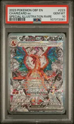 2023 Pokemon Obf EN-Obsidian Flames Charizard EX SIR PSA 10 #223 - Image 1