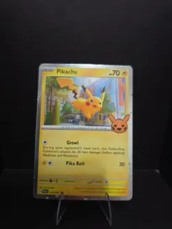 Pikachu 018/091 Sv02: Paldean Fates Cosmos Holo Trick Or Trade Pokemon LP - Image 1
