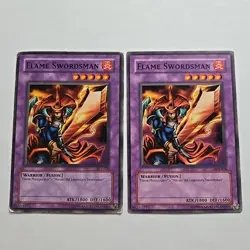 Yu-Gi-Oh! 2 Flame Swordsman Common Unlimited ATK 1800 DEF 1600 Warrior Fusion - Image 1