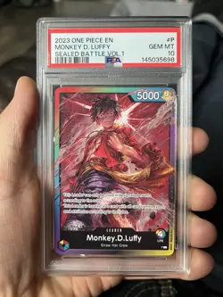 2023 One Piece Sealed Battle Vol 1 Monkey D Luffy #P PSA 10 GEM MINT - Image 1