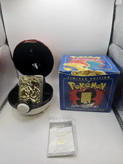 1999 Pokemon Charizard 23k Burger King Gold Plated Card With Box, Ball And CoA - Image 1