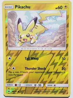 REVERSE HOLO Pikachu 40/147 VLP / NM Burning Shadows Pokemon Card - Saya Tsuruta - Image 1