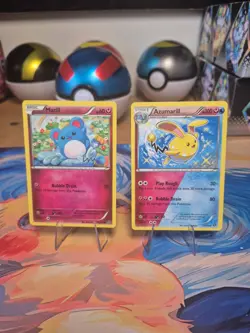 Marill 76/114 & Azumarill 77/114 Pokemon Cards Collection - Image 1