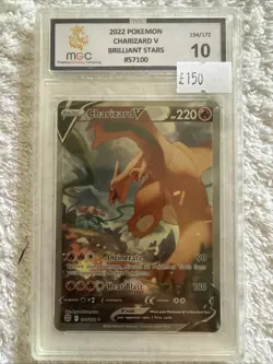 Charizard v 154/172 Alternative Art Brilliant Stars Shiny Card MGC 10 - Image 1