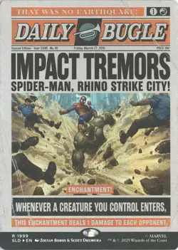 MTG Impact Tremors (1999) (Rainbow Foil) Borderless R Secret Lair Spider-Man NM - Image 1