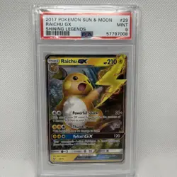 2017 Pokemon Sun & Moon: Shining Legends - Raichu GX #29/73 - PSA 9 MINT - Image 1