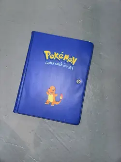 Vintage 1999 Pokemon Charmander Blue 4 Pocket 30 Page Trading Binder NO STRAP - Image 1