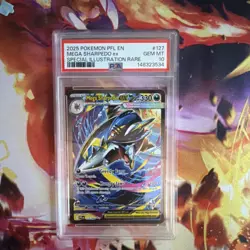 Pokemon Mega Sharpedo ex 127/094 Phantasmal Flames SIR Holo EN PSA 10 - Image 1