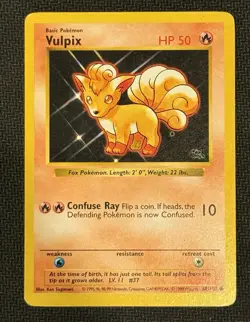 1999 Pokemon Base Set Vulpix Shadowless Blue Dot Error 68/102 Psa6 - Image 2
