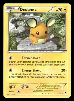 Dedenne 34/111 UC Furious Fists LP Pokemon - Image 1