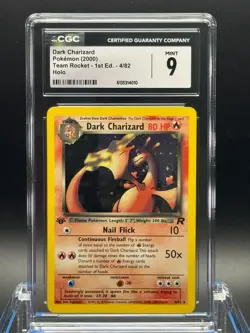 CGC 9 MINT ✨ - Dark Charizard 4/82 Team Rocket 1st Edition Holo - 2000 Pokemon - Image 1