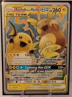 Pokemon Raichu & Alolan Raichu GX World Champs 2019 TAG TEAM 54/236 - Image 1
