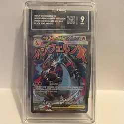 Pokemon Mega Charizard X ex 023 Promo TAG 9 GRADED ENGLISH MEGA EVOLUTION - Image 1