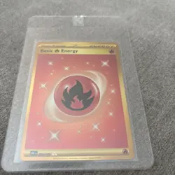 Basic Fire Energy Pokemon Obsidian Flames 230/197 Gold Secret Rare - Image 1