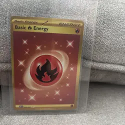 Basic Fire Energy Pokemon Obsidian Flames 230/197 Gold Secret Rare - Image 3