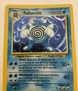 Poliwrath 13/102 Holo Base Set Pokemon 1999 - Image 3