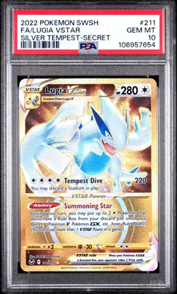 2022 Pokemon Sword & Shield Silver Tempest Lugia VSTAR Silver Tempest PSA 10 211 - Image 1