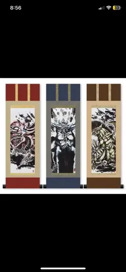 Yugioh Artwork Series Mini Hanging Scrolls Egyptian God Japanese UR Sumi-e New - Image 3