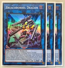 Yugioh! 3x Breachborrel Dragon BLZD-EN049 Super Rare 1st Ed NM - Image 1