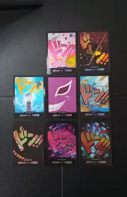 One Piece Cards X8 Japanese PRB01 Textured Foil Don Card Bundle - Image 3