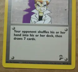 Imposter Professor Oak 102/130 Rare Non-Holo Base 2 Pokemon Trainer Card NM/LP - Image 2