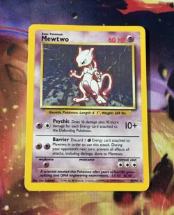 Pokemon TCG Mewtwo Base Set Holo Rare Card 10/102 LP NM Condition Very Clean - Image 1