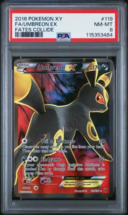 2016 POKEMON XY FATES COLLIDE UMBREON EX #119 PSA 8 NM #115353484 - Image 1