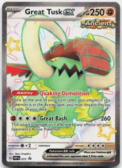 Great Tusk ex 072 Holo Promo Scarlet & Violet Promo Pokemon Near Mint - Image 1