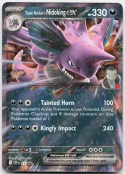 Team Rocket's Nidoking ex 217 Holo Promo Scarlet & Violet Promo Pokemon NM - Image 1